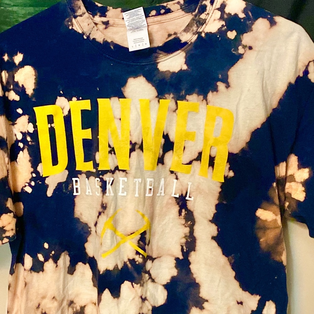 Denver Basketball Bleach Tie Dye Shirt